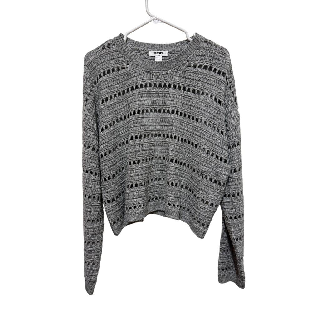 RSQ Gray open knit lightweight pullover sweater size Xlarge